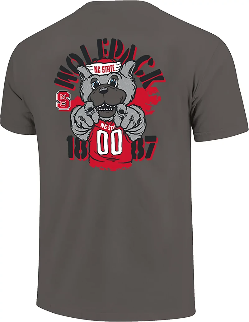 Image One Men's NC State Pointing Mascot Stencil DS T-shirt