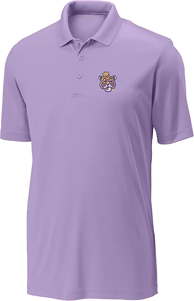 Bayou Apparel Men's Louisiana State University Vault Tiger Solid Polo Shirt