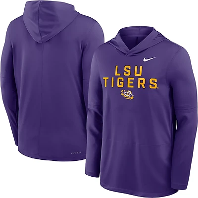 Nike Men's LSU Dri-FIT Team Over Logo LWT Long Sleeve Hoodie Top