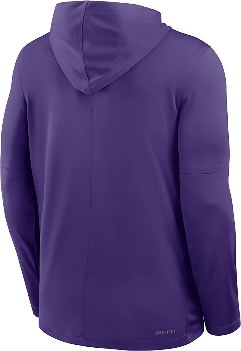 Nike Men's LSU Dri-FIT Team Over Logo LWT Long Sleeve Hoodie Top