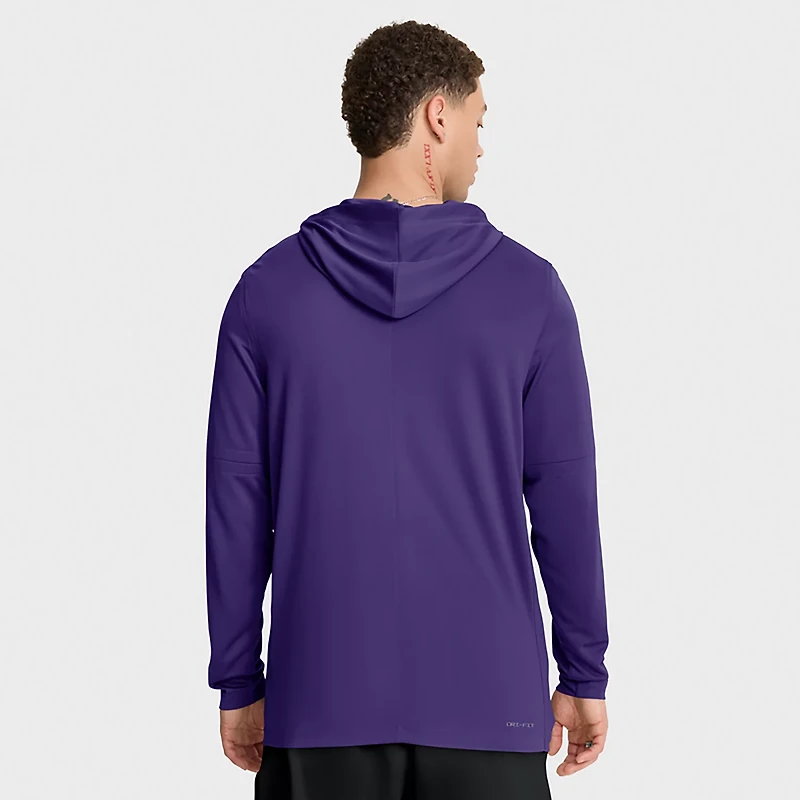 Nike Men's LSU Dri-FIT Team Over Logo LWT Long Sleeve Hoodie Top