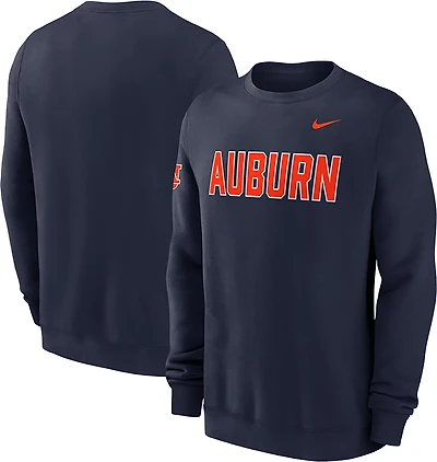 Nike Men's Auburn Block Team Fleece Club Crew Sweatshirt