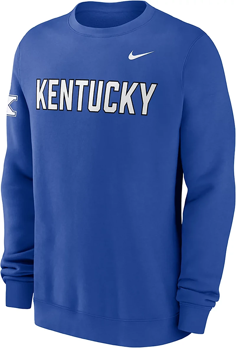 Nike Men's Kentucky Block Team Fleece Club Crew Sweatshirt