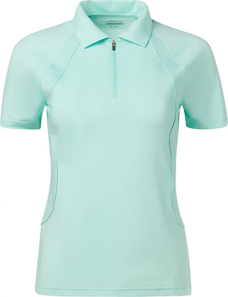 BCG Women's Tennis Piped Zip Polo Shirt