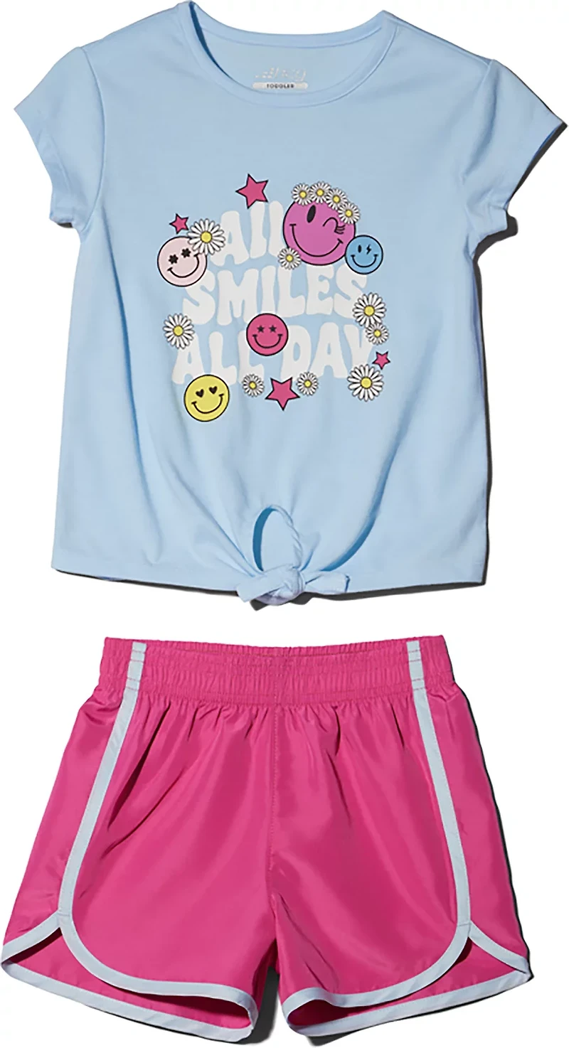 BCG Girls' 4-6X All Smiles Short Sleeve 2-Piece Set