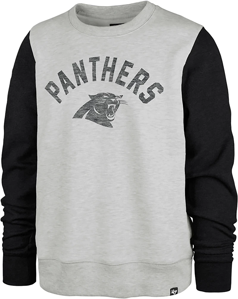 '47 Men's Carolina Panthers Fells Boulevard Crew Long Sleeve Sweater