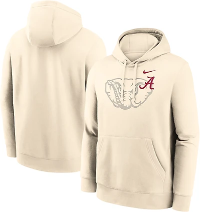 Nike Men's Alabama Primary Logo Natural Club Fleece Hoodie