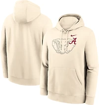 Nike Men's Alabama Primary Logo Natural Club Fleece Hoodie