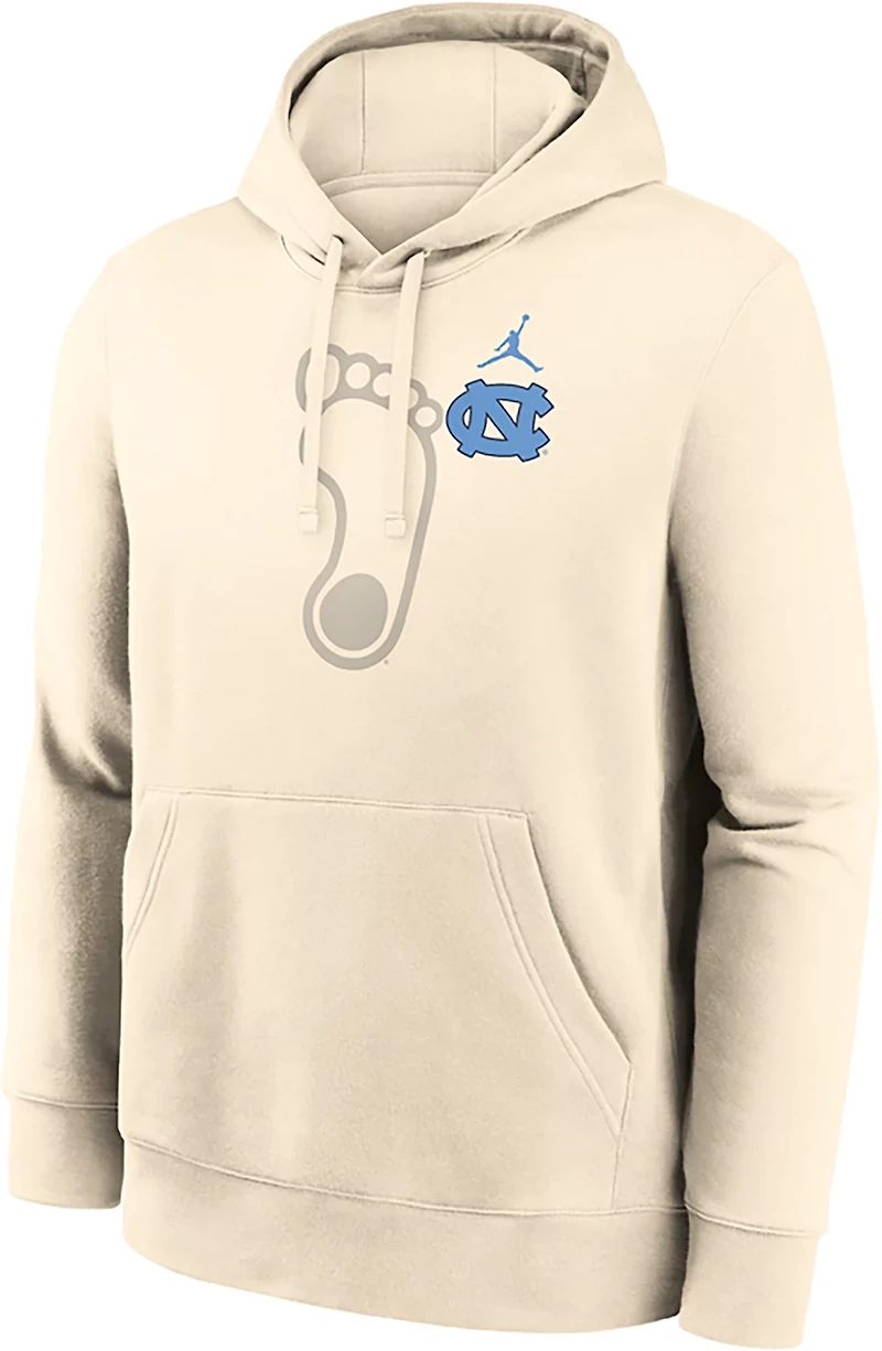Jordan Men's UNC Primary Logo Natural Club Fleece Hoodie