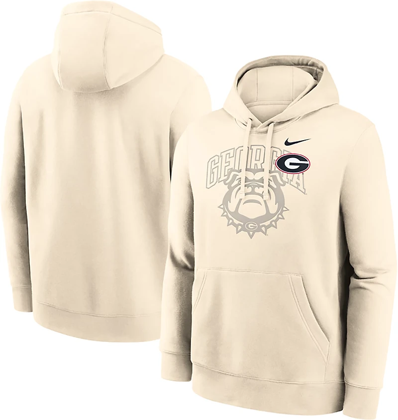 Nike Men's Georgia Primary Logo Natural Club Fleece Hoodie