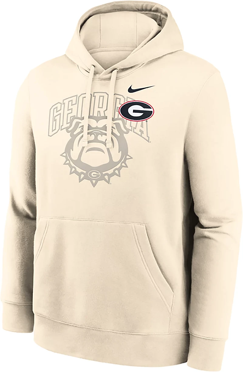 Nike Men's Georgia Primary Logo Natural Club Fleece Hoodie