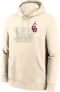 Jordan Men's Oklahoma Primary Logo Natural Club Fleece Hoodie