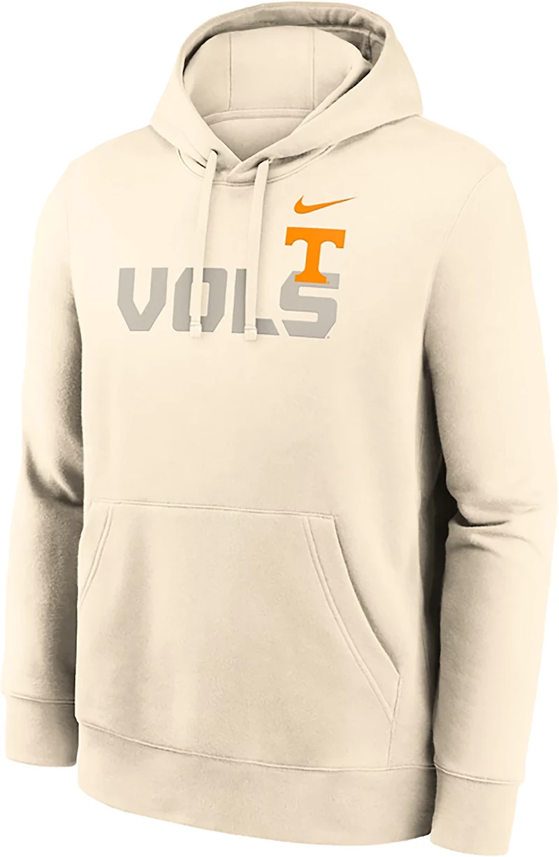Nike Men's Tennessee Primary Logo Natural Club Fleece Hoodie