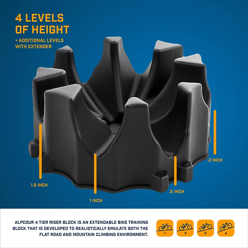 Alpcour Bike Trainer Front-Wheel 4-Tier Riser Block