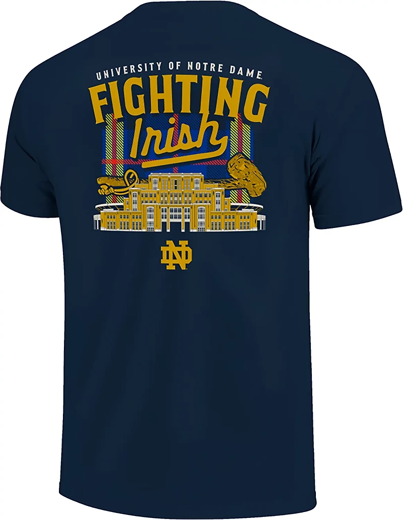 Image One Men's University of Notre Dame Tartan State Pipe Graphic T-shirt