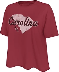 WILDCAT RETRO Women's South Carolina State Script with Initials Meet and Greet T-shirt