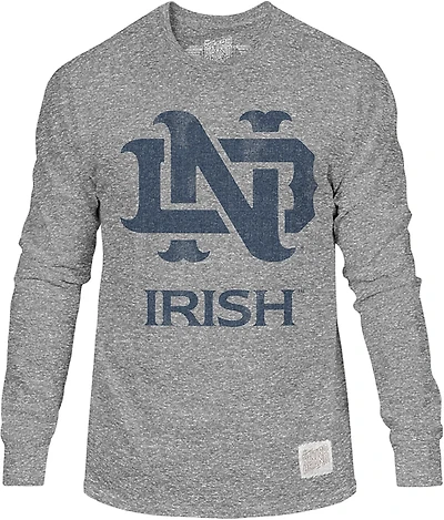 WILDCAT RETRO Men's Notre Dame Primary Logo Triblend Long Sleeve T-shirt