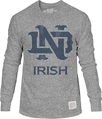 WILDCAT RETRO Men's Notre Dame Primary Logo Triblend Long Sleeve T-shirt