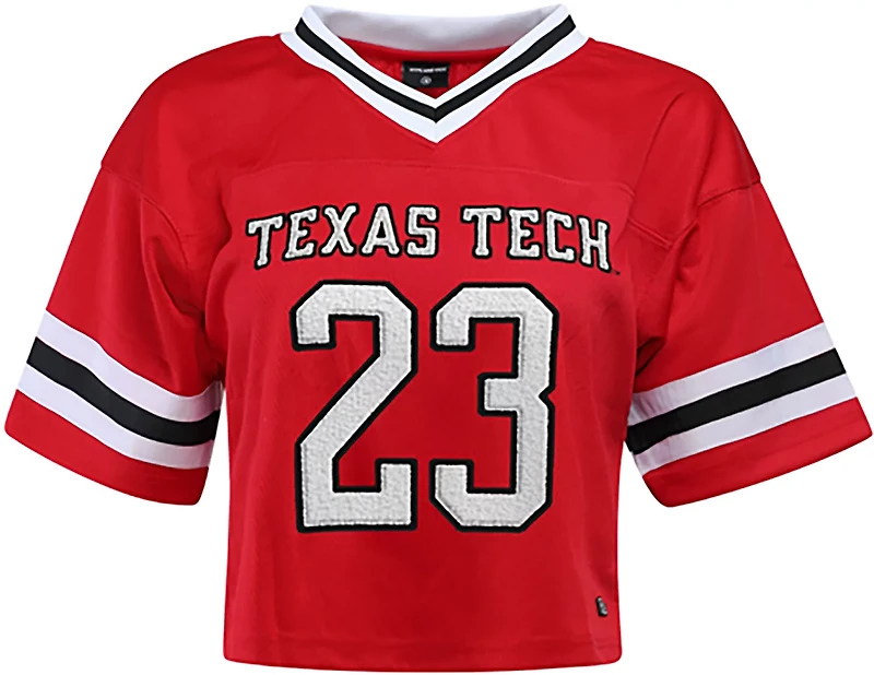 Hype and Vice Women's Texas Tech Red Raiders Cropped Football Jersey