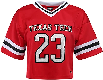 Hype and Vice Women's Texas Tech Red Raiders Cropped Football Jersey
