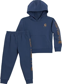 Carhartt Toddler Boys' 2-Piece Long Sleeve Sweatshirt and Fleece Pants Set