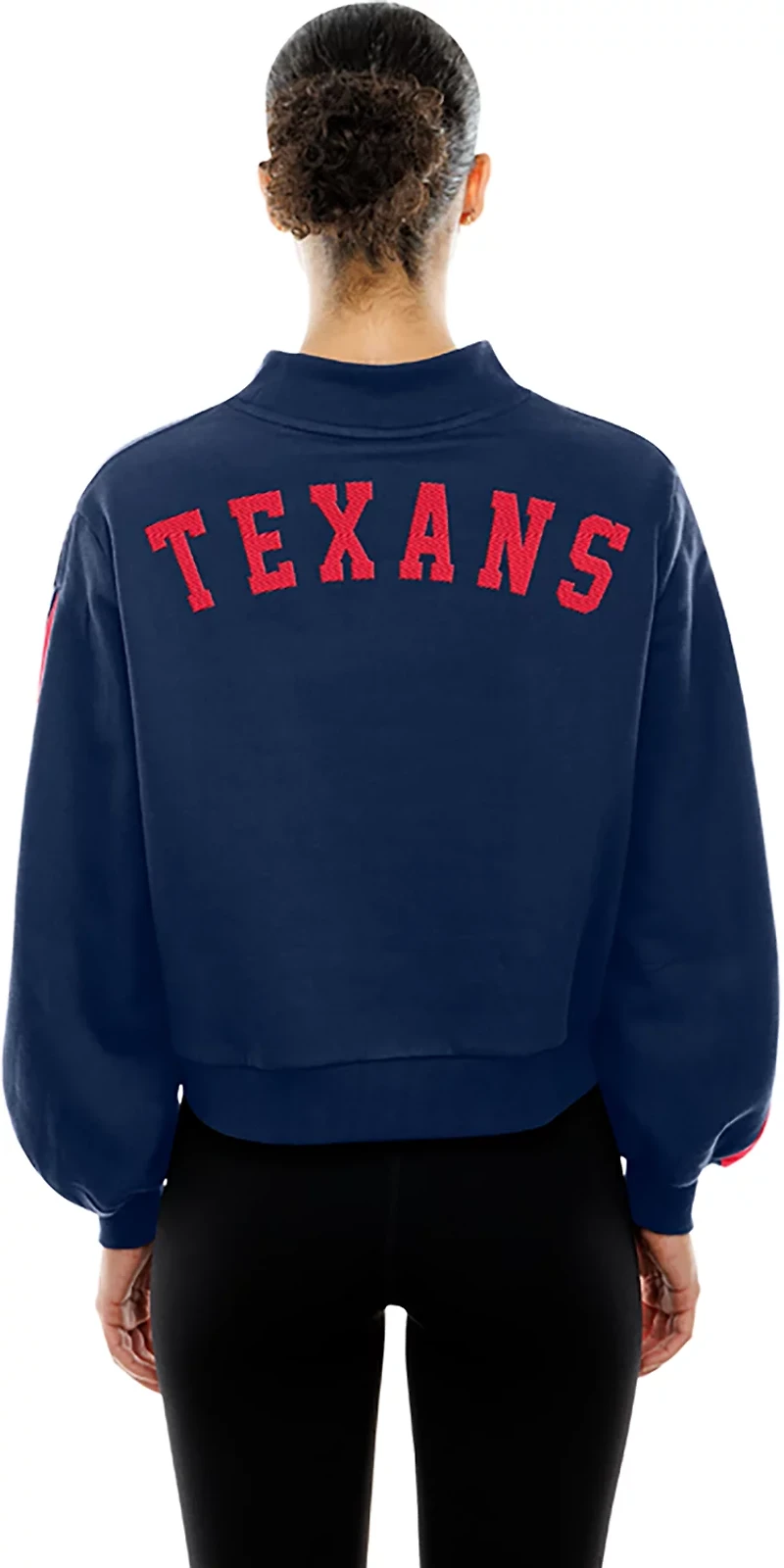 New Era Women's Houston Texans Mock Neck Long Sleeve Fleece Sweatshirt