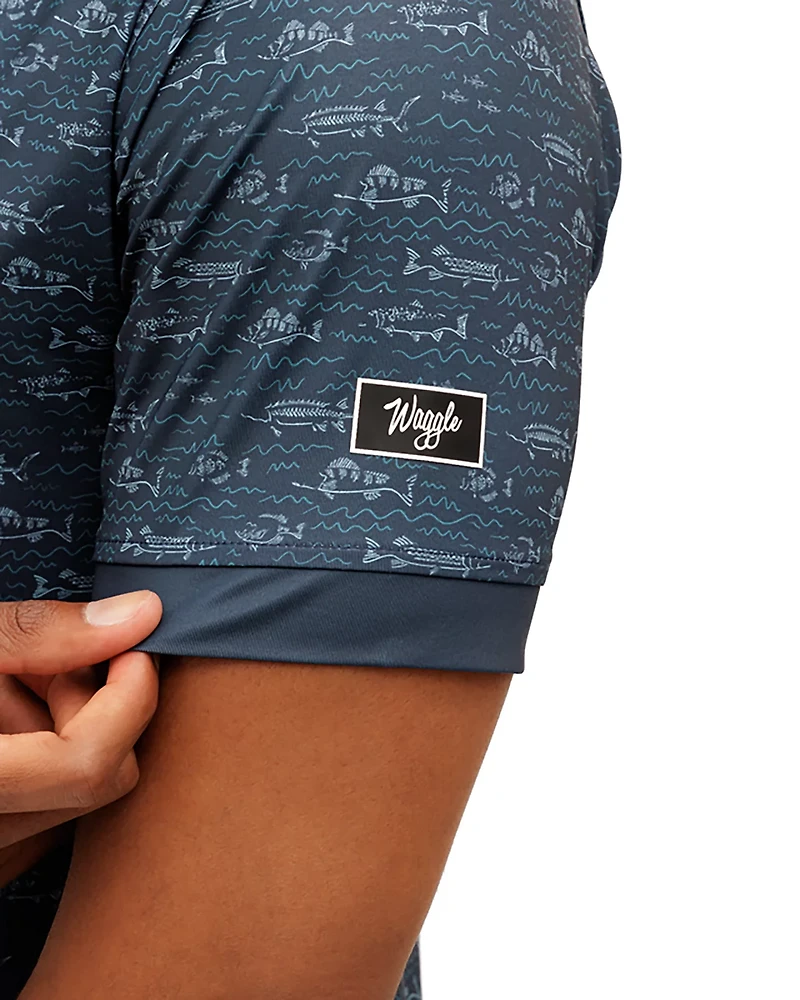 Waggle Men's Fish Finder Polo Shirt