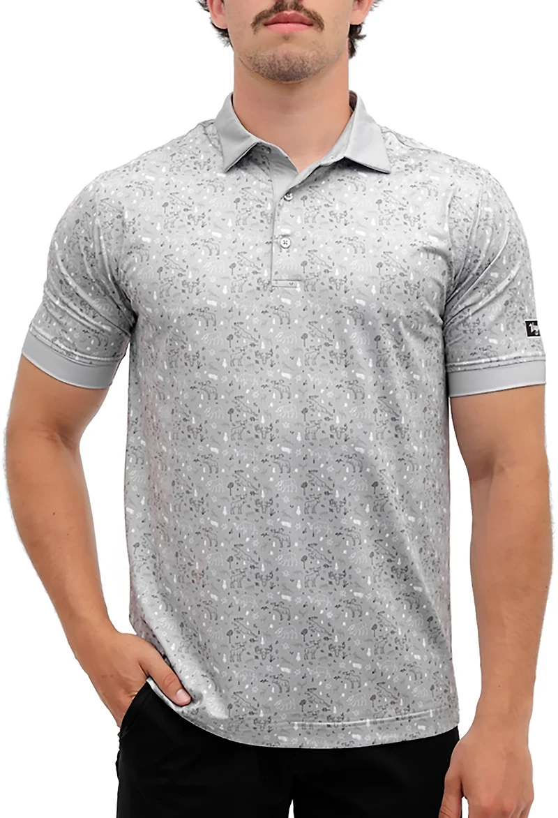 Waggle Men's Moose Tracks Polo Shirt