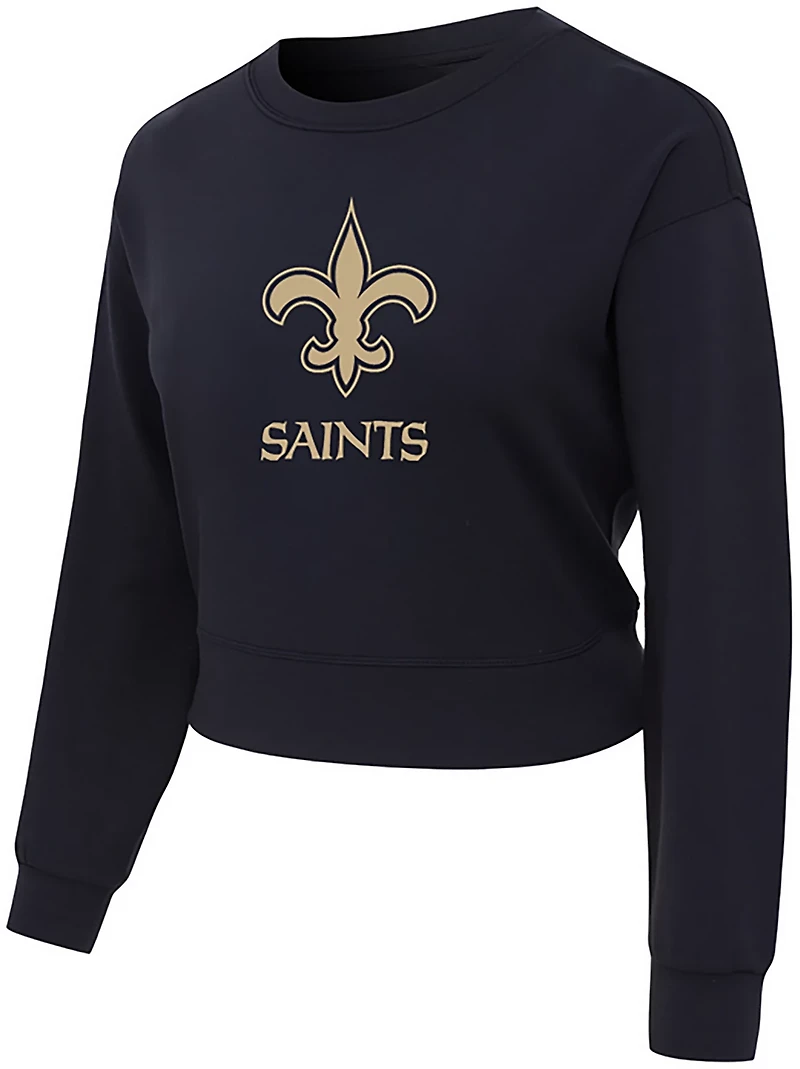 Concepts Sport Women's Saints Darby Long Sleeve Crop Top