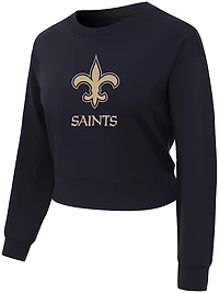 Concepts Sport Women's Saints Darby Long Sleeve Crop Top