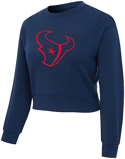 Concepts Sport Women's Texans Darby Long Sleeve Crop Top