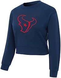 Concepts Sport Women's Texans Darby Long Sleeve Crop Top