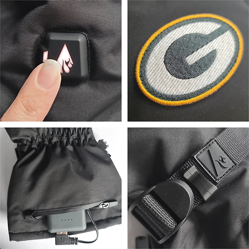 ActionHeat Adults' Green Bay Packers 5V Heated Winter Gloves