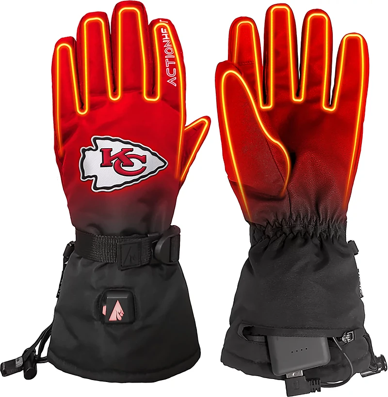 ActionHeat Adults' Kansas City Chiefs 5V Heated Winter Gloves