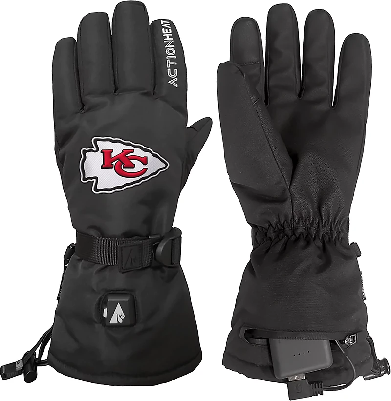 ActionHeat Adults' Kansas City Chiefs 5V Heated Winter Gloves