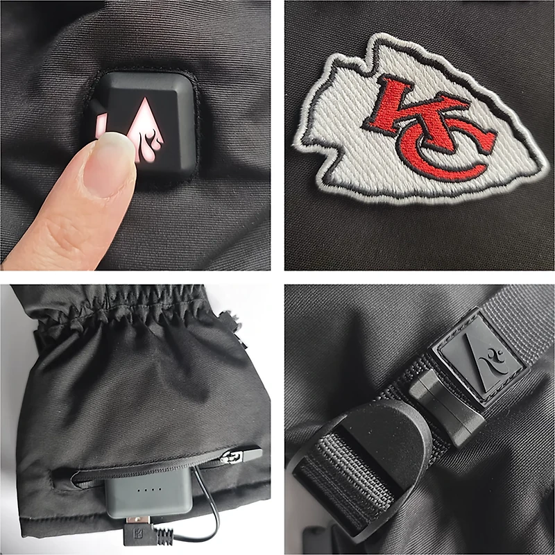 ActionHeat Adults' Kansas City Chiefs 5V Heated Winter Gloves