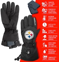ActionHeat Adults' Pittsburgh Steelers 5V Heated Winter Gloves