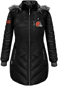 ActionHeat Women's Cleveland Browns 5V Long Puffer Heated Jacket