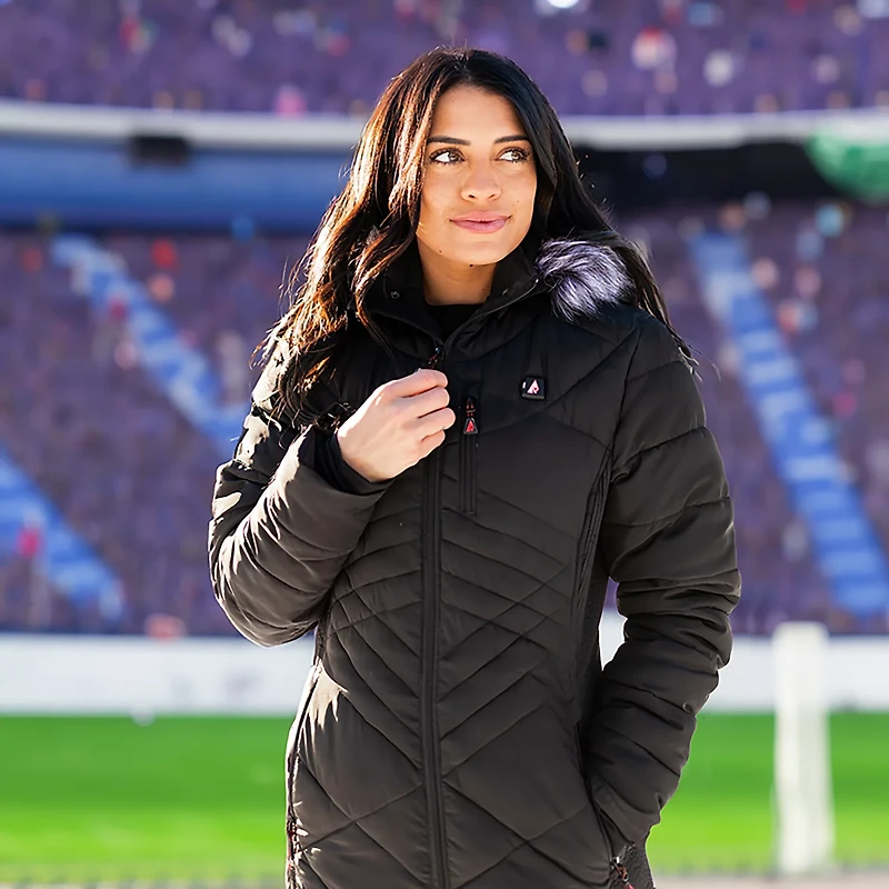 ActionHeat Women's Cleveland Browns 5V Long Puffer Heated Jacket