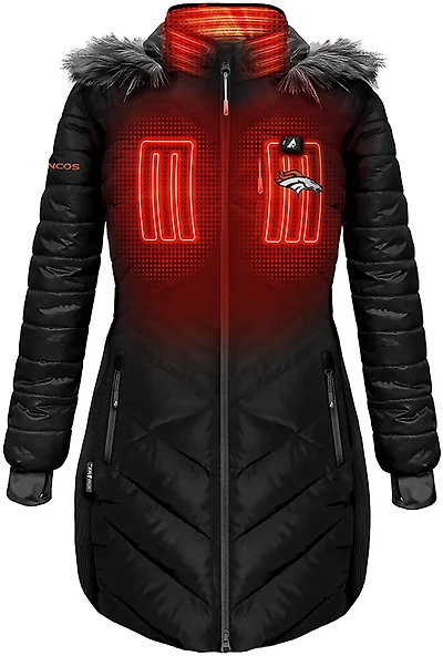 ActionHeat Women's Denver Broncos 5V Long Puffer Heated Jacket