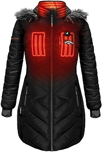 ActionHeat Women's Denver Broncos 5V Long Puffer Heated Jacket