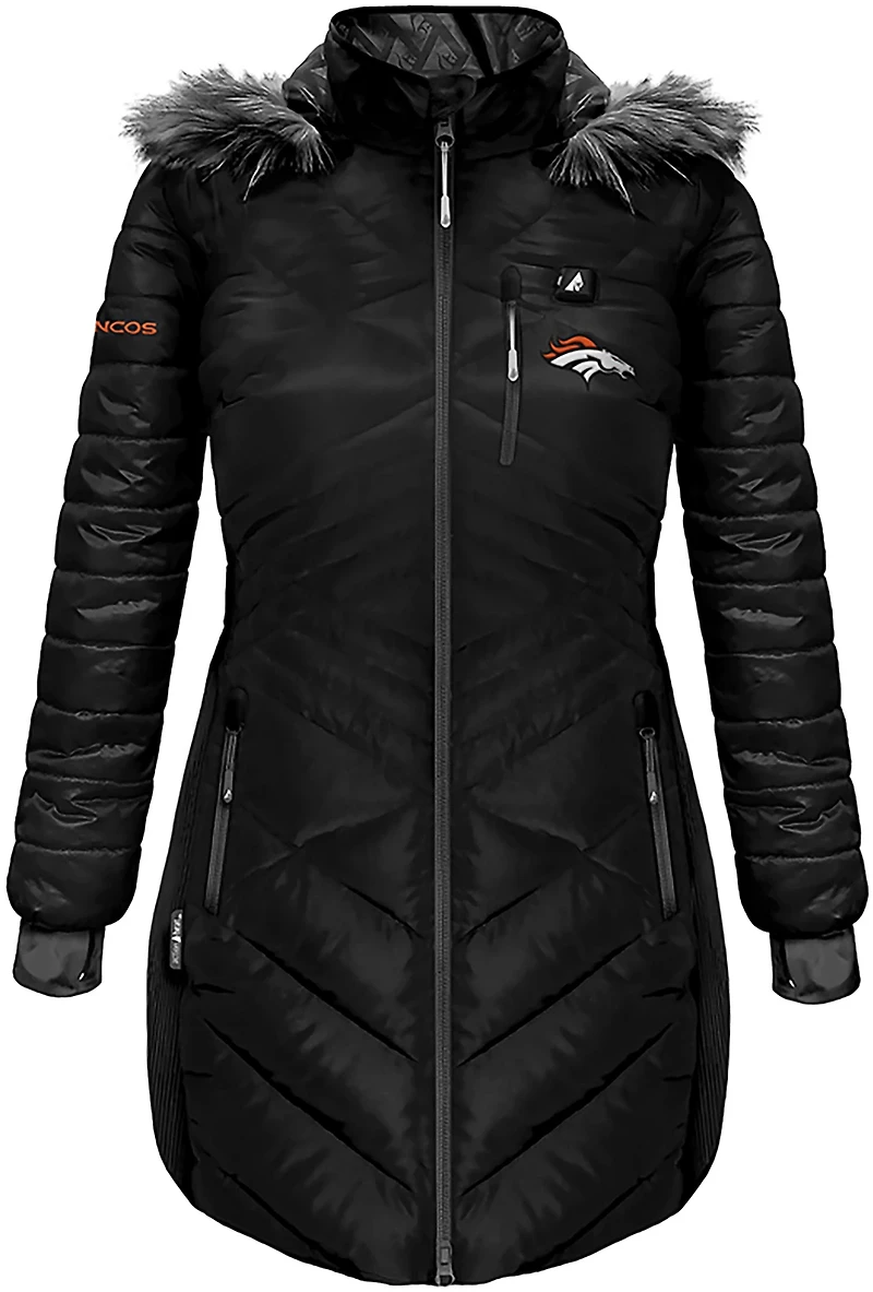 ActionHeat Women's Denver Broncos 5V Long Puffer Heated Jacket