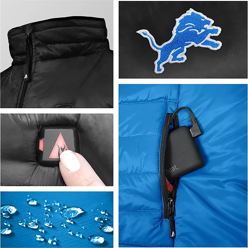 ActionHeat Men's Detroit Lions 5V Puffer Heated Vest