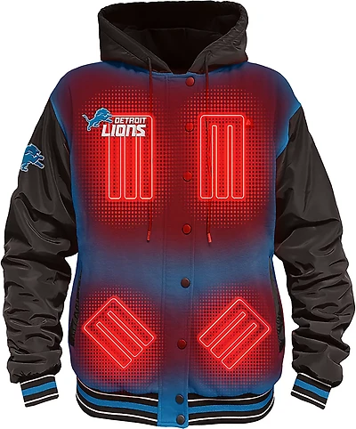 ActionHeat Men's Detroit Lions 5V Heated Varsity Jacket