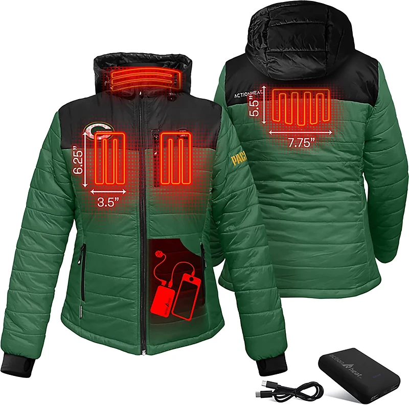 ActionHeat Men's Green Bay Packers 5V Puffer Heated Vest