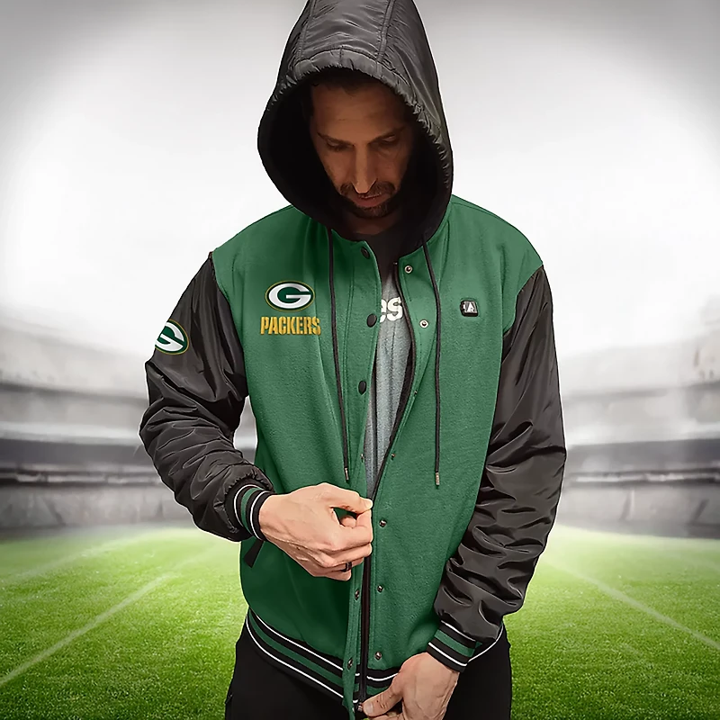 ActionHeat Men's Green Bay Packers 5V Heated Varsity Jacket