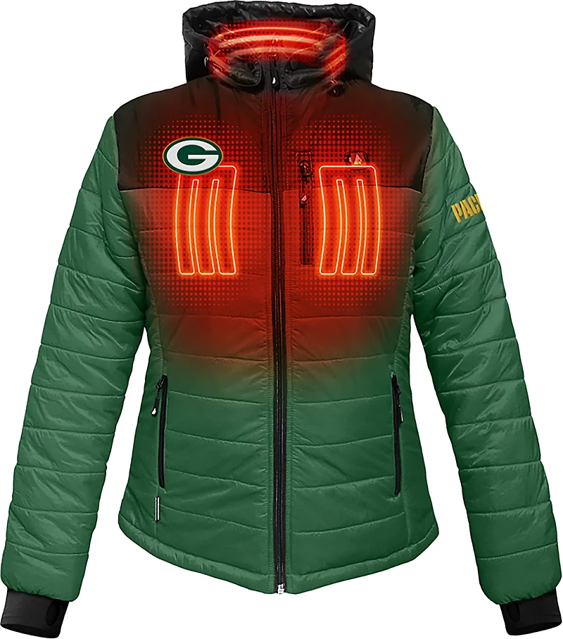 ActionHeat Women's Green Bay Packers 5V Puffer Heated Jacket