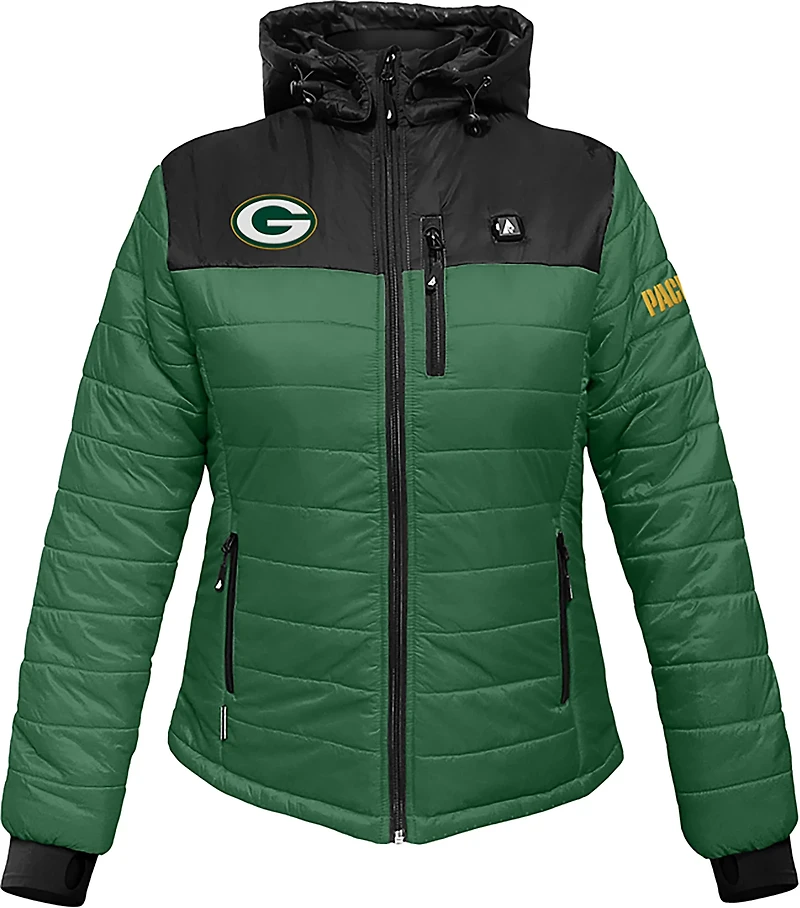 ActionHeat Women's Green Bay Packers 5V Puffer Heated Jacket