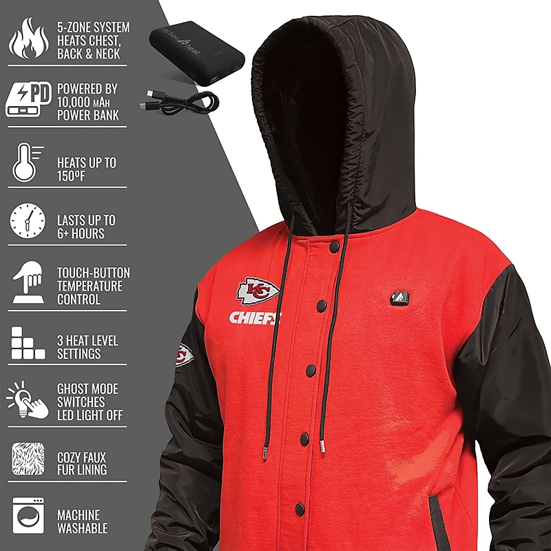 ActionHeat Men's Kansas City Chiefs 5V Heated Varsity Jacket