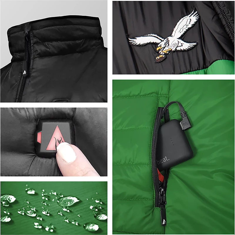 ActionHeat Men's Philadelphia Eagles 5V Puffer Heated Vest